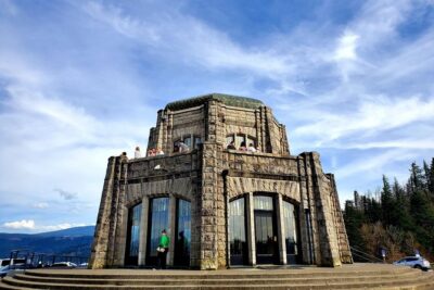 Columbia Gorge Waterfalls and Mt. Hood Tour - Full Day - Vista House at Crown Point: that marble restroom and big Gorge views